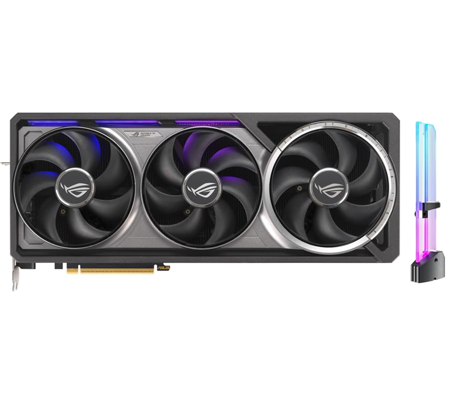 ASUS ROG Astral GeForce RTX 5090 OC Edition Quad Fan Graphics Card, 32GB GDDR7, 3352 AI Tops, 512-bit, DLSS 4, AI Content Creation, Local LLM Inference, DP 2.1b x3, HDMI 2.1b x2, with GPU Holder