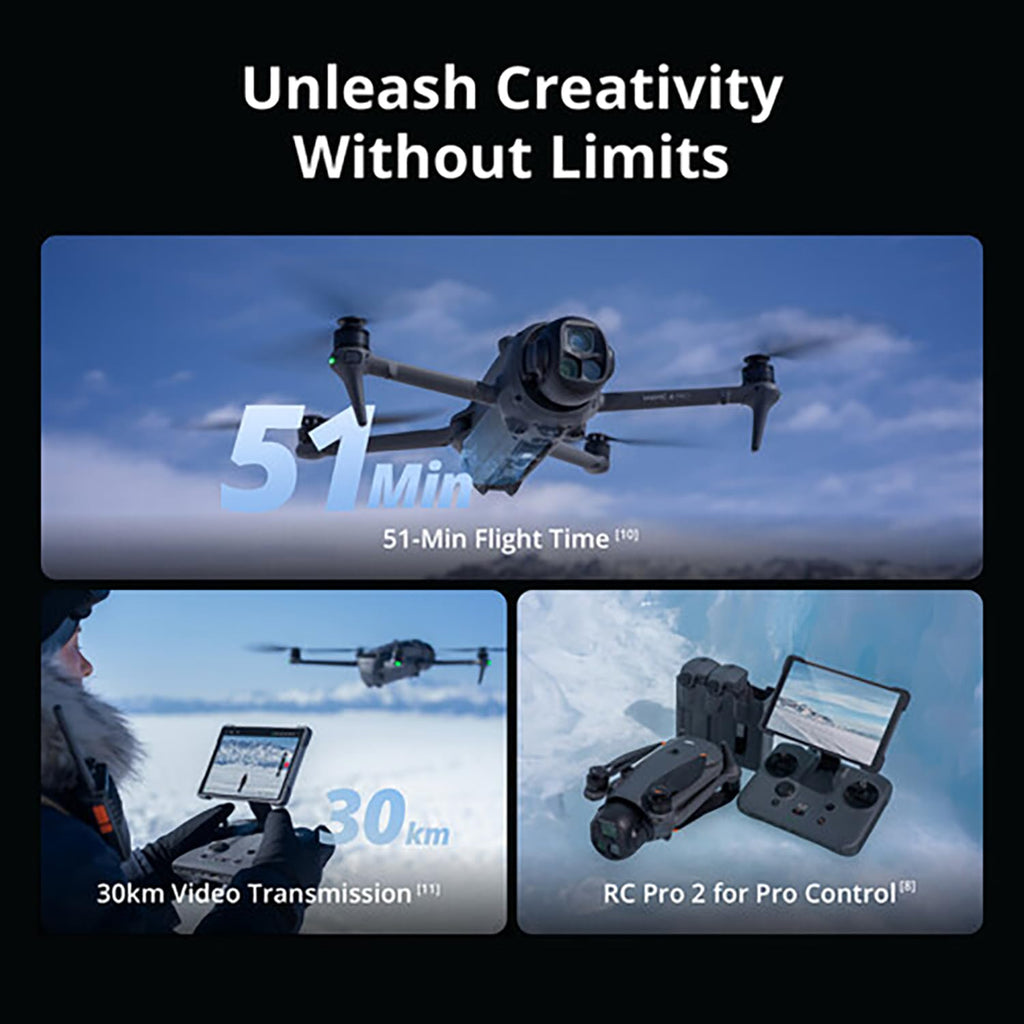 DJI Mavic 4 Pro Drone 512GB Creator Combo (DJI RC Pro 2) with 100MP Hasselblad Camera, Triple-Camera System, 6K/60fps HDR Video, 51-Min Flight Time, O4+ 30km Video Transmission, 0.1-Lux Night Vision