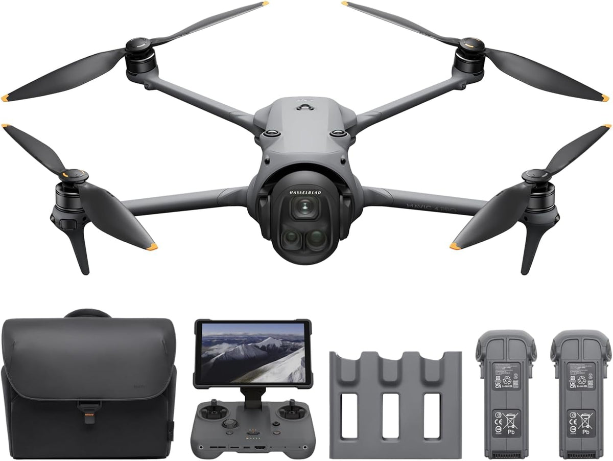 DJI Mavic 4 Pro 512GB Creator Combo with RC Pro 2, (Including 1-Year DJI NYC Care Plan) Flagship Tri-Camera Drone with 100MP 4/3 CMOS Hasselblad Camera, 51-Min Max Flight Time, Three Batteries, Charging Hub, Professional, Gray