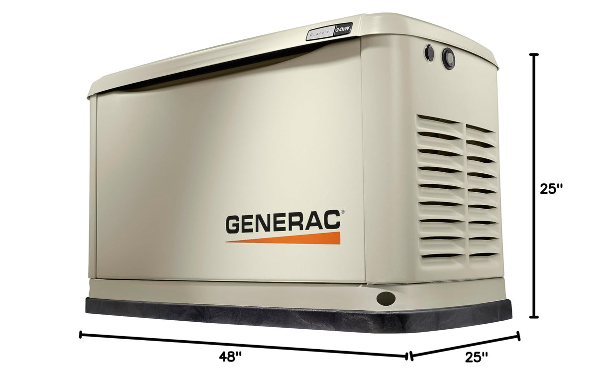 Generac Guardian 24kW Home Generator, Transfer Switch & WiFi Monitoring