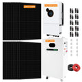 20KWH Hybrid Solar Power System Complete Kit 20PCS*550W Solar Panel (11KW) + 1Sets*48V 12KW Hybrid Inverter Split Phase Inverter Built in MPPT+ 1Sets*51.2V 406Ah 20kwh LiFePO4 Home Lithium Battery