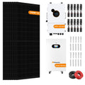 Dawnice 5.5KW Hybrid Solar System Complete Kit with 12KW Solar Hybrid Inverter 48V 314Ah 16KWh LiFePO4 Battery 10PCS Bificial 550W Solar Panels with MPPT Controller 120/240Vac
