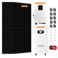16KWH 10KW Hybrid Solar System Complete Kit 10PCS*550W Solar Panel (5500W) + 1Set 48V 10KW Split Phase Inverter with MPPT Controller + 1Set 16KWH Lithium Battery