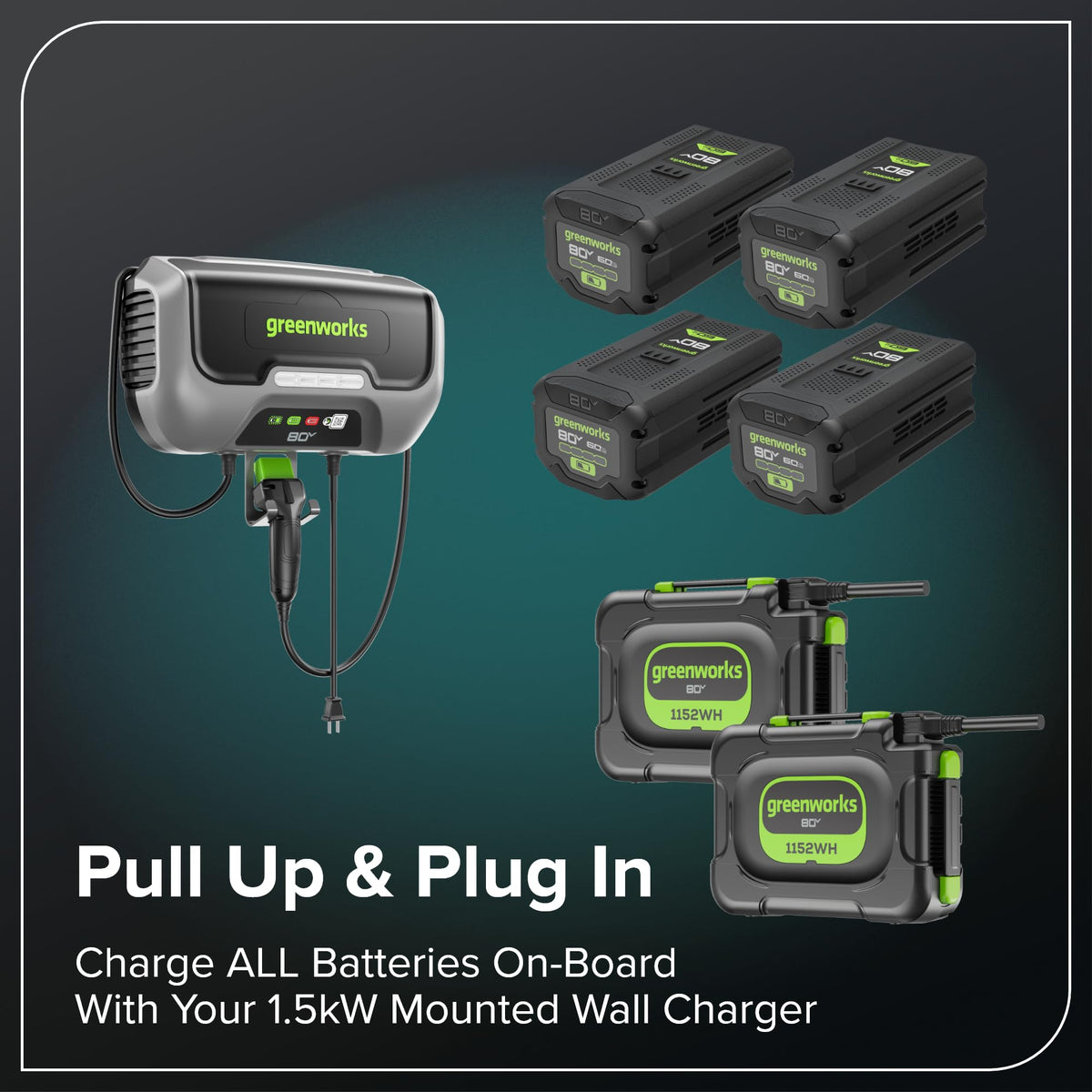 Greenworks 80V 54" MaximusZ Zero Turn Riding Lawn Mower, (2) 16.0Ah + (4) 6.0Ah Batteries and 1.5kW Fast Charger