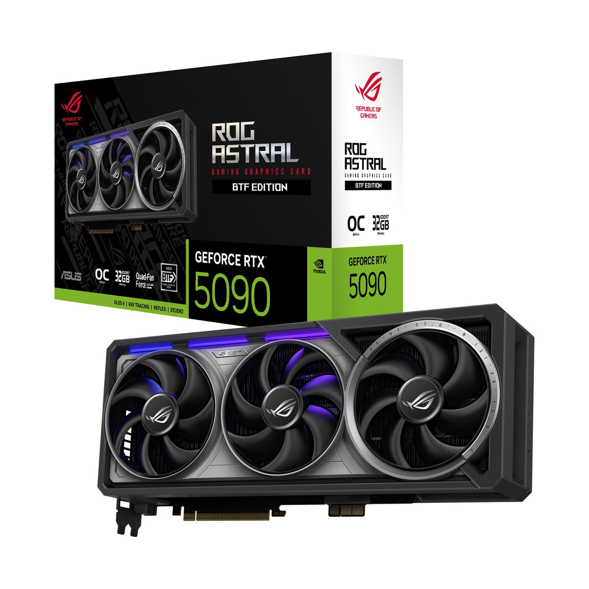 ASUS ROG Astral NVIDIA GeForce RTX 5090 32GB GDDR7 BTF OC Edition Gaming Graphics Card, 3.8-Slot, 1000W Support, 3 Year Warranty