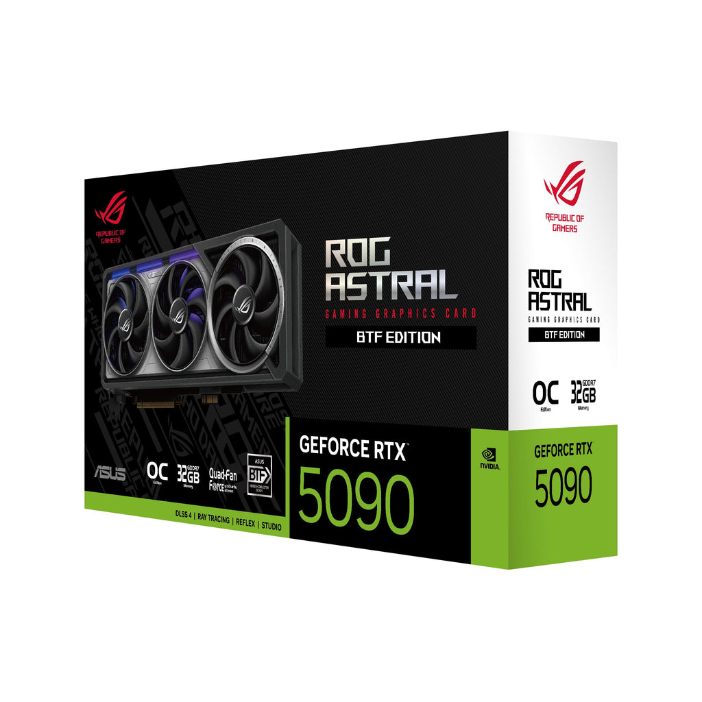 ASUS ROG Astral NVIDIA GeForce RTX 5090 32GB GDDR7 BTF OC Edition Gaming Graphics Card, 3.8-Slot, 1000W Support, 3 Year Warranty