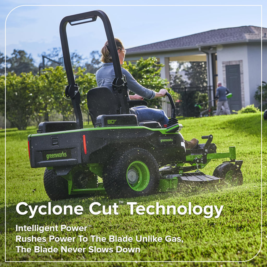 Greenworks 80V 54" MaximusZ Zero Turn Riding Lawn Mower, (2) 16.0Ah + (4) 6.0Ah Batteries and 1.5kW Fast Charger