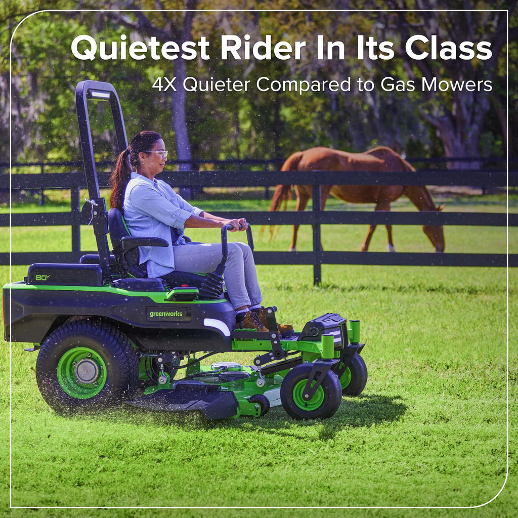 Greenworks 80V 54" MaximusZ Zero Turn Riding Lawn Mower, (2) 16.0Ah + (4) 6.0Ah Batteries and 1.5kW Fast Charger