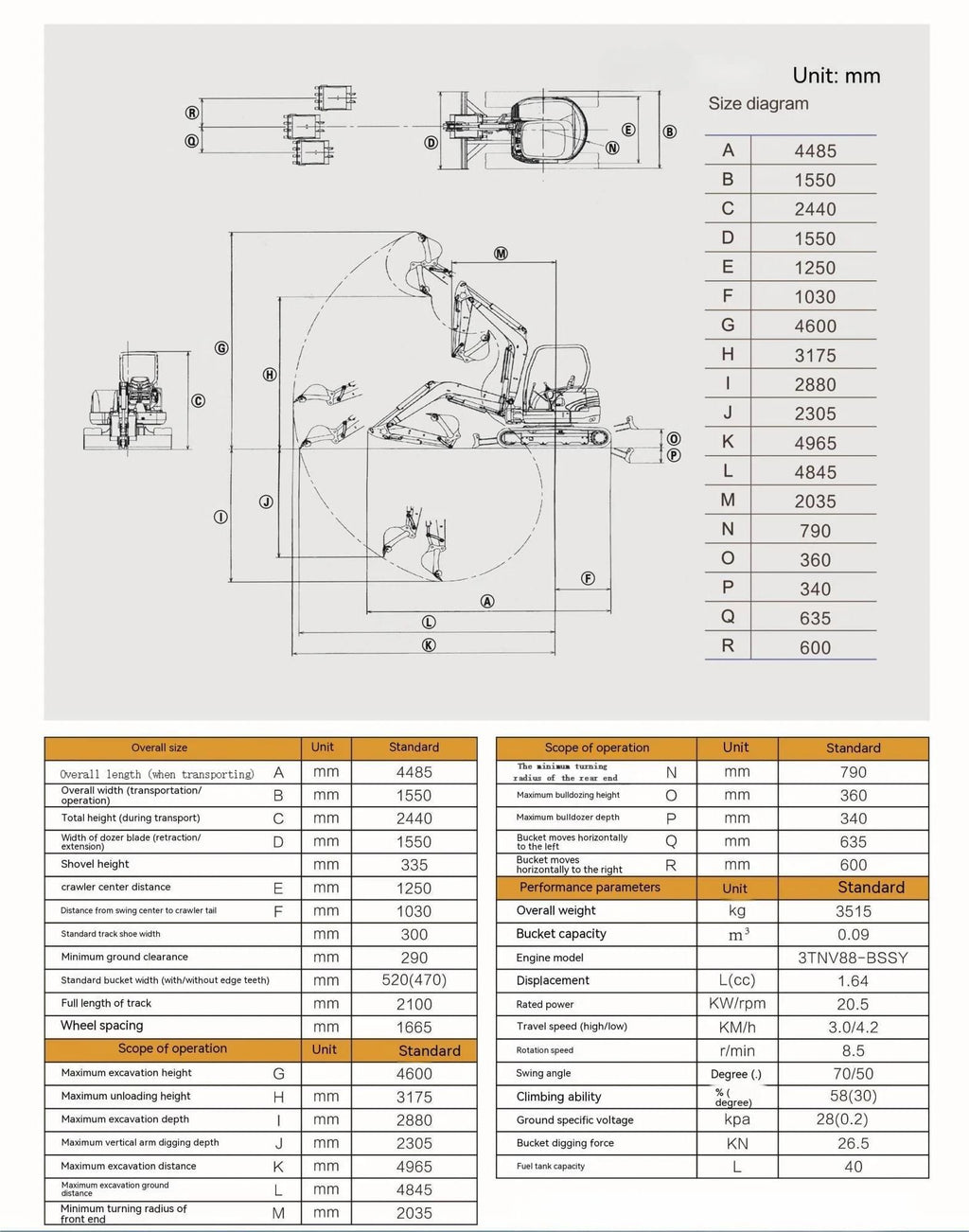 3.5, Ton Mini Excavator | CFG-KU45